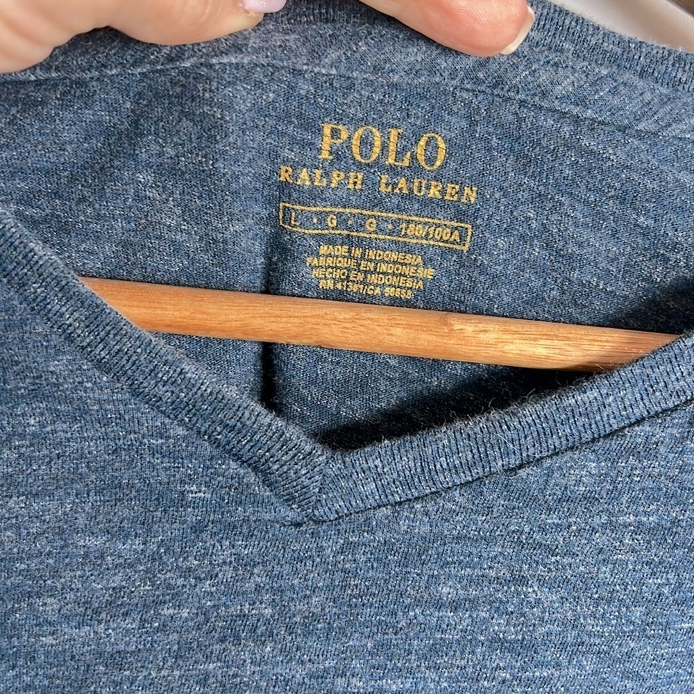 Polo by Ralph Lauren Long Sleeve Men's V-Neck Tee Shirt size L - Picture 4 of 8
